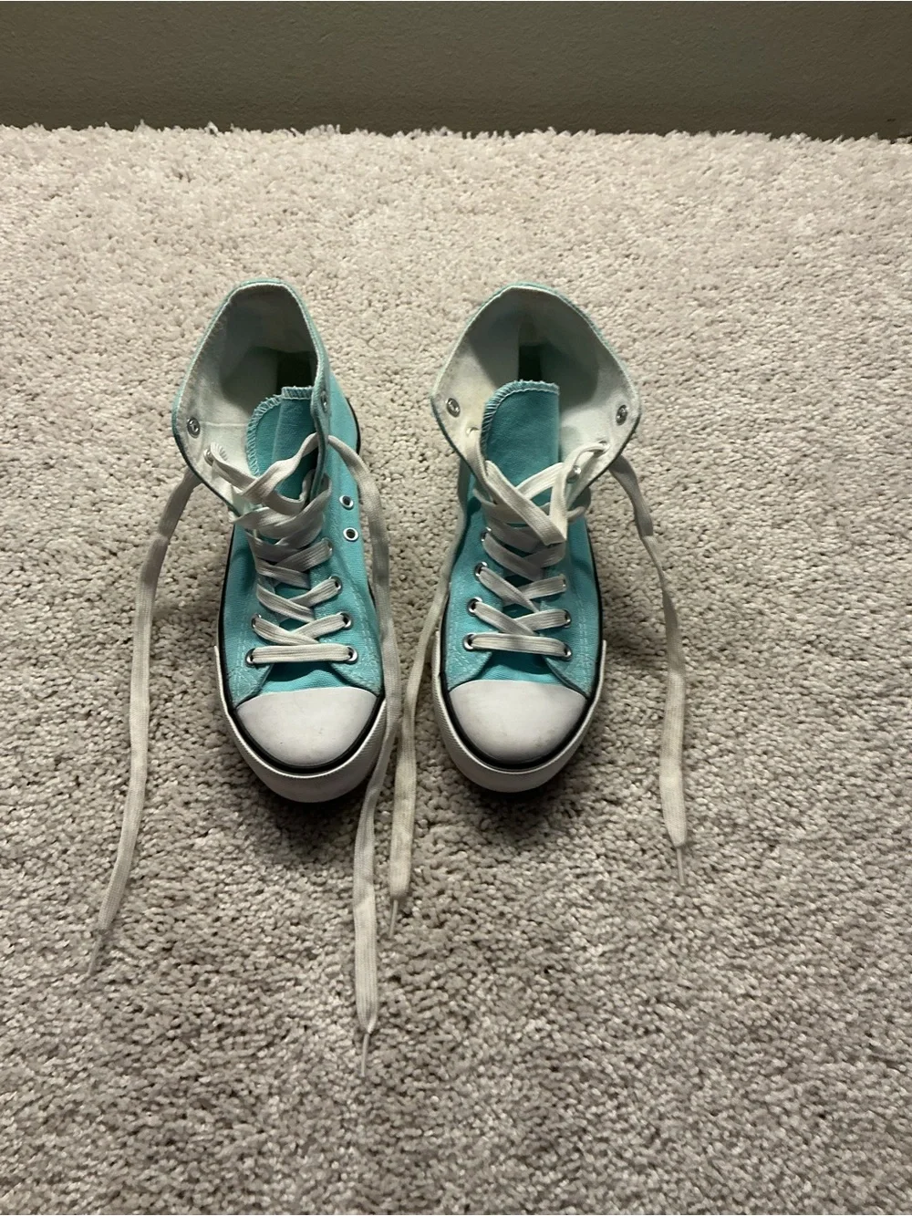 Source Unknown Teal Canvas Kids High-Top Sneakers